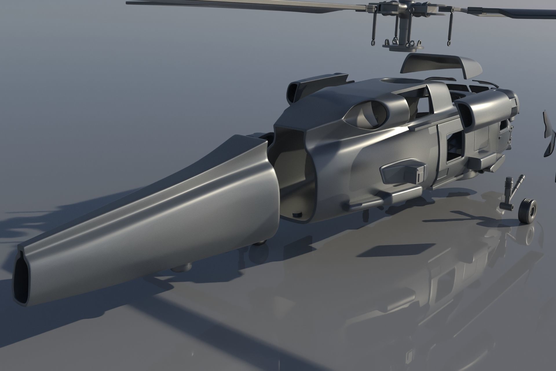 MH-60R blackhawk helicopter 3D print model_14