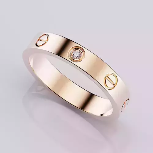 Wedding rings Love Collection version1 All Sizes 1 stone 3D print model