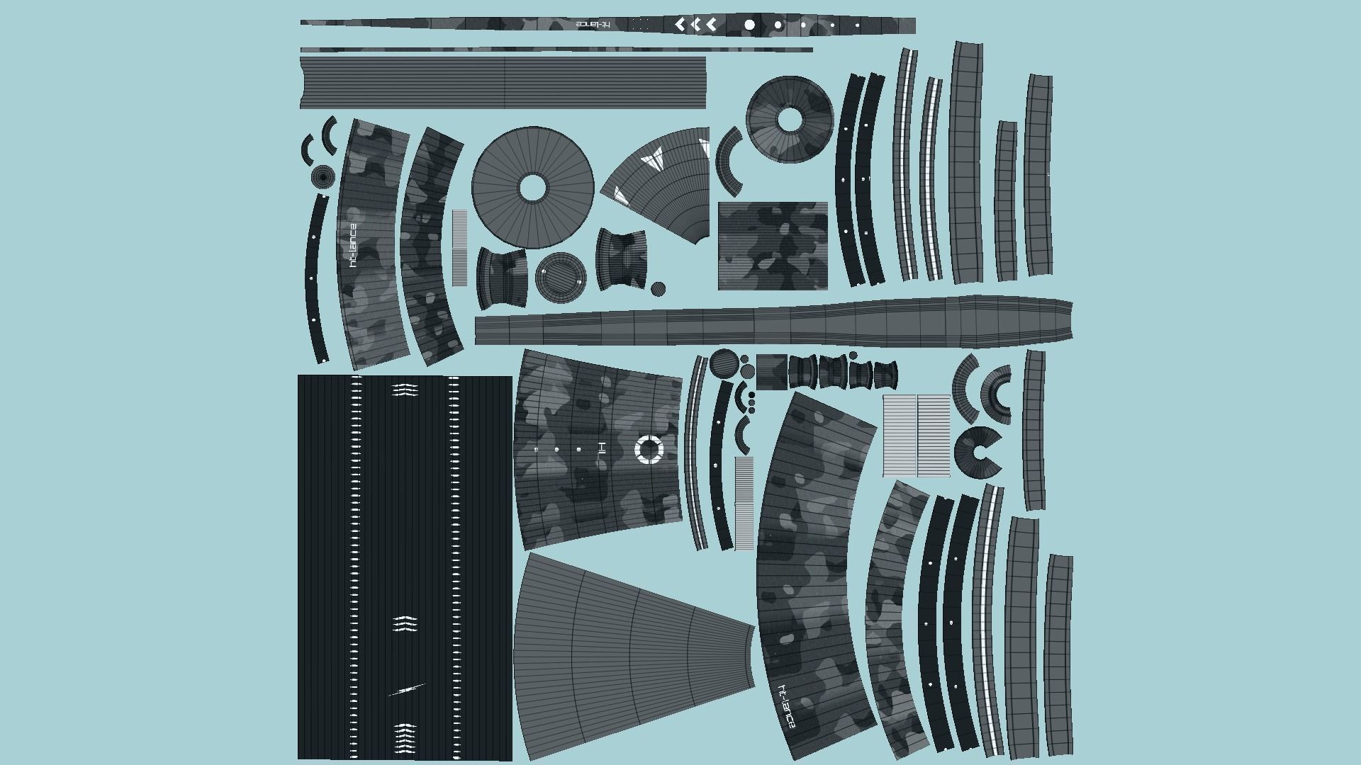 SciFi War Lance A09 Black Camo - Sci Fi Weapon Design Low-poly 3D model_5