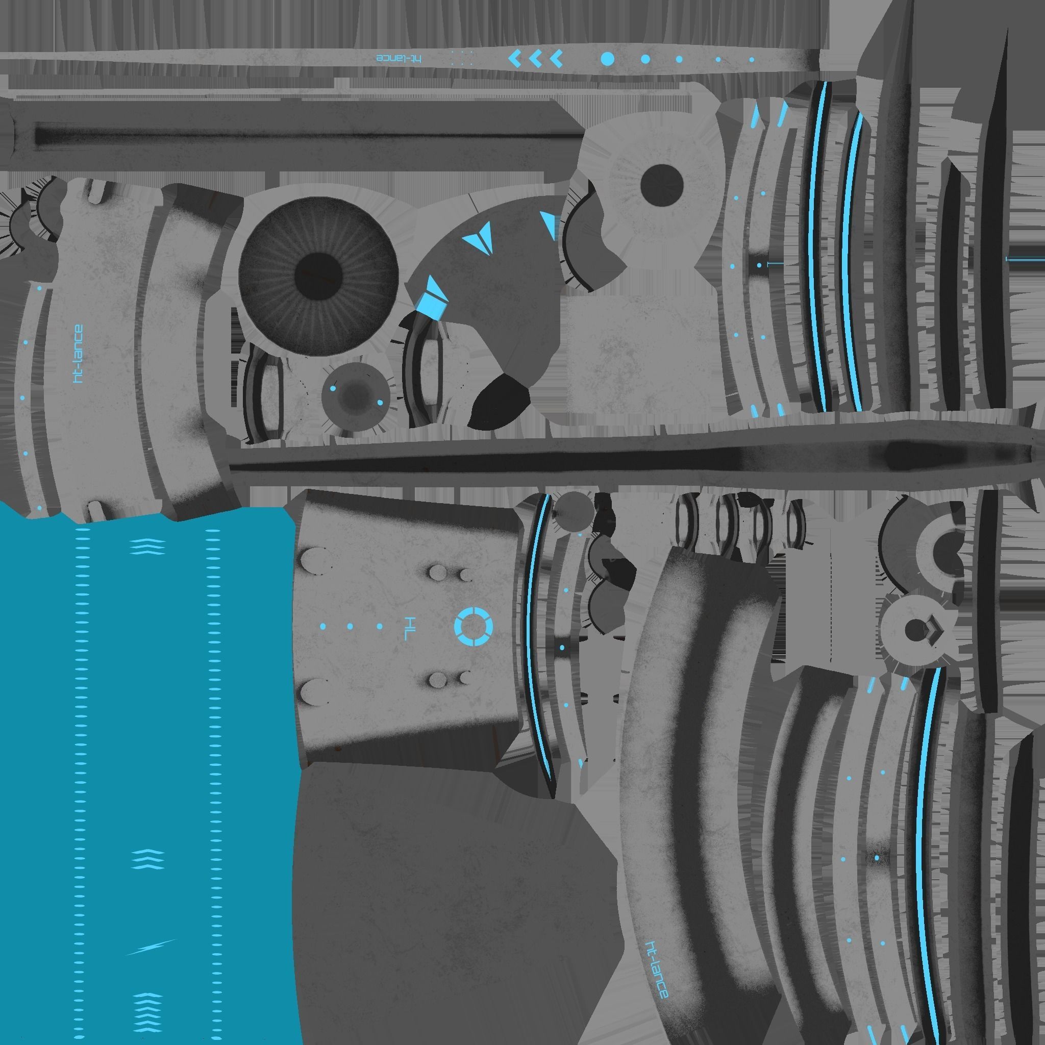 SciFi War Lance A10 Metal - Sci Fi Weapon Design Low-poly 3D model_21