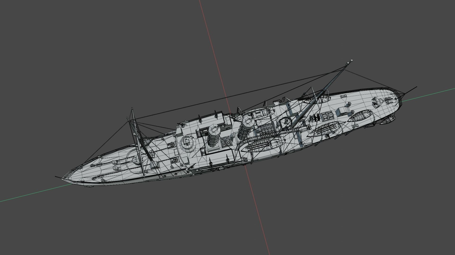 Gunboat SMS Panther Low-poly 3D model_19