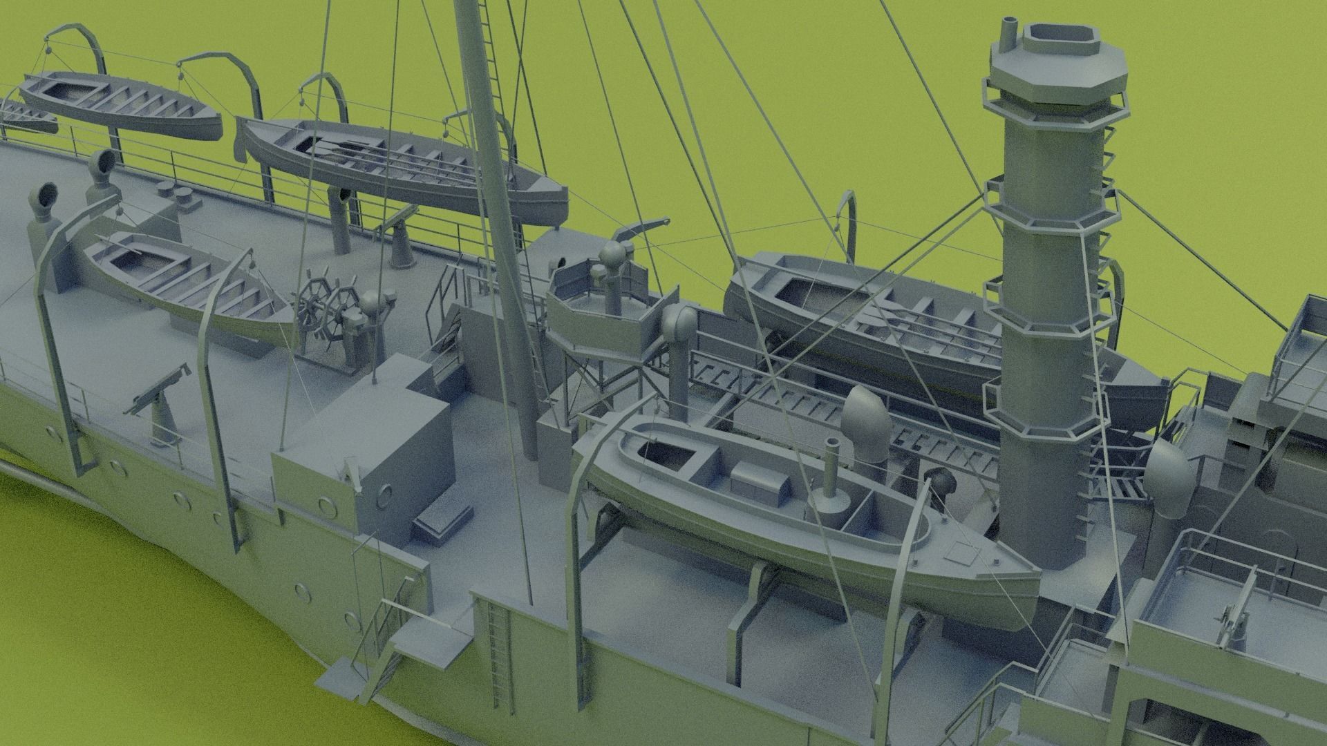 Gunboat SMS Panther Low-poly 3D model_16