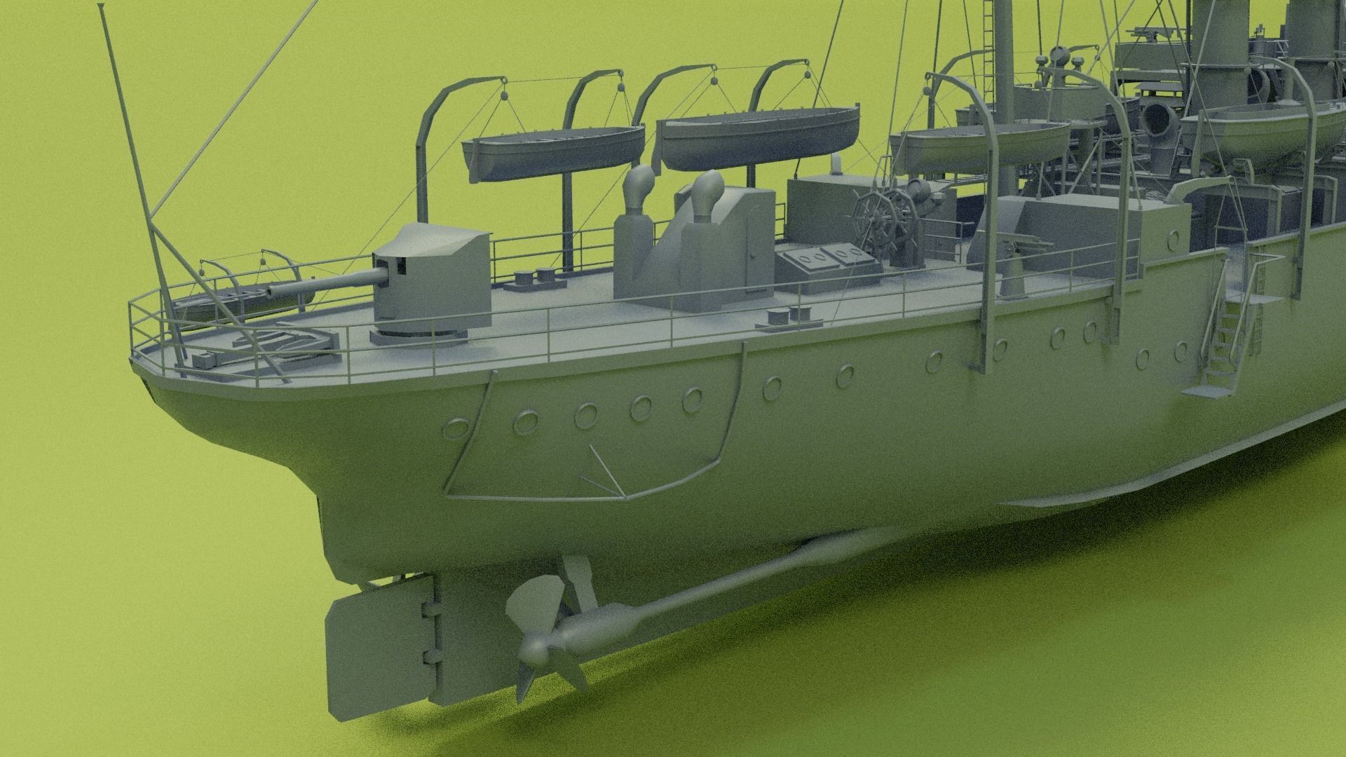 Gunboat SMS Panther Low-poly 3D model_17
