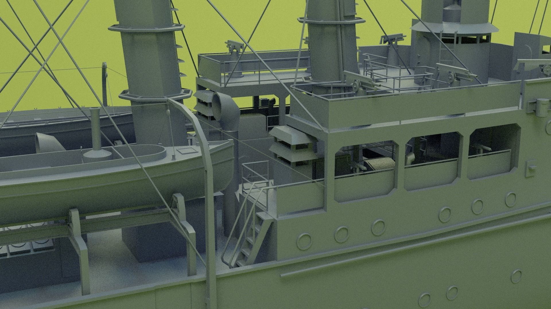 Gunboat SMS Panther Low-poly 3D model_15