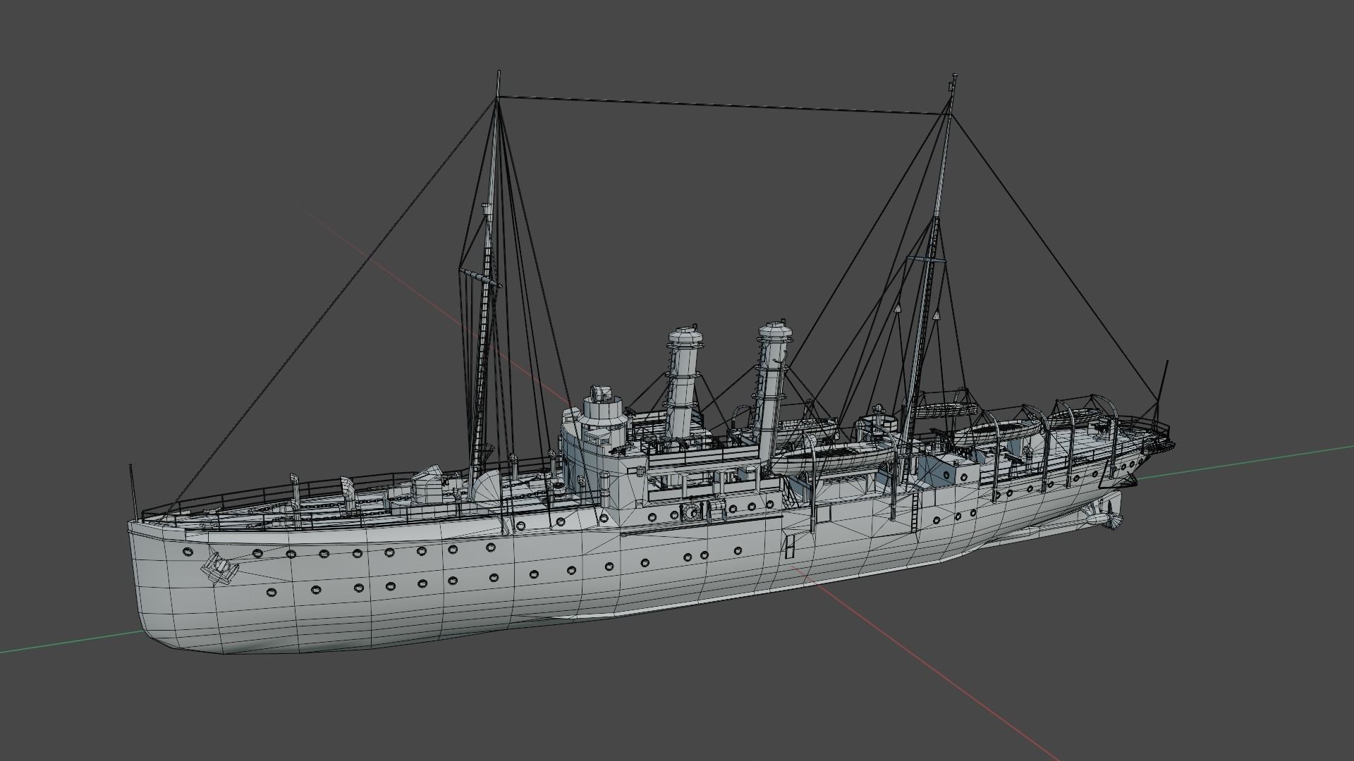 Gunboat SMS Panther Low-poly 3D model_18