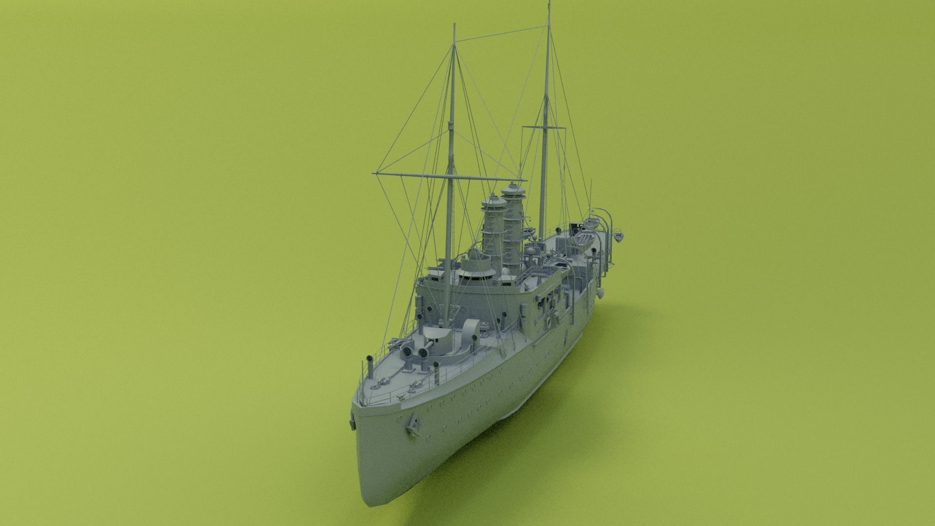 Gunboat SMS Panther Low-poly 3D model_10