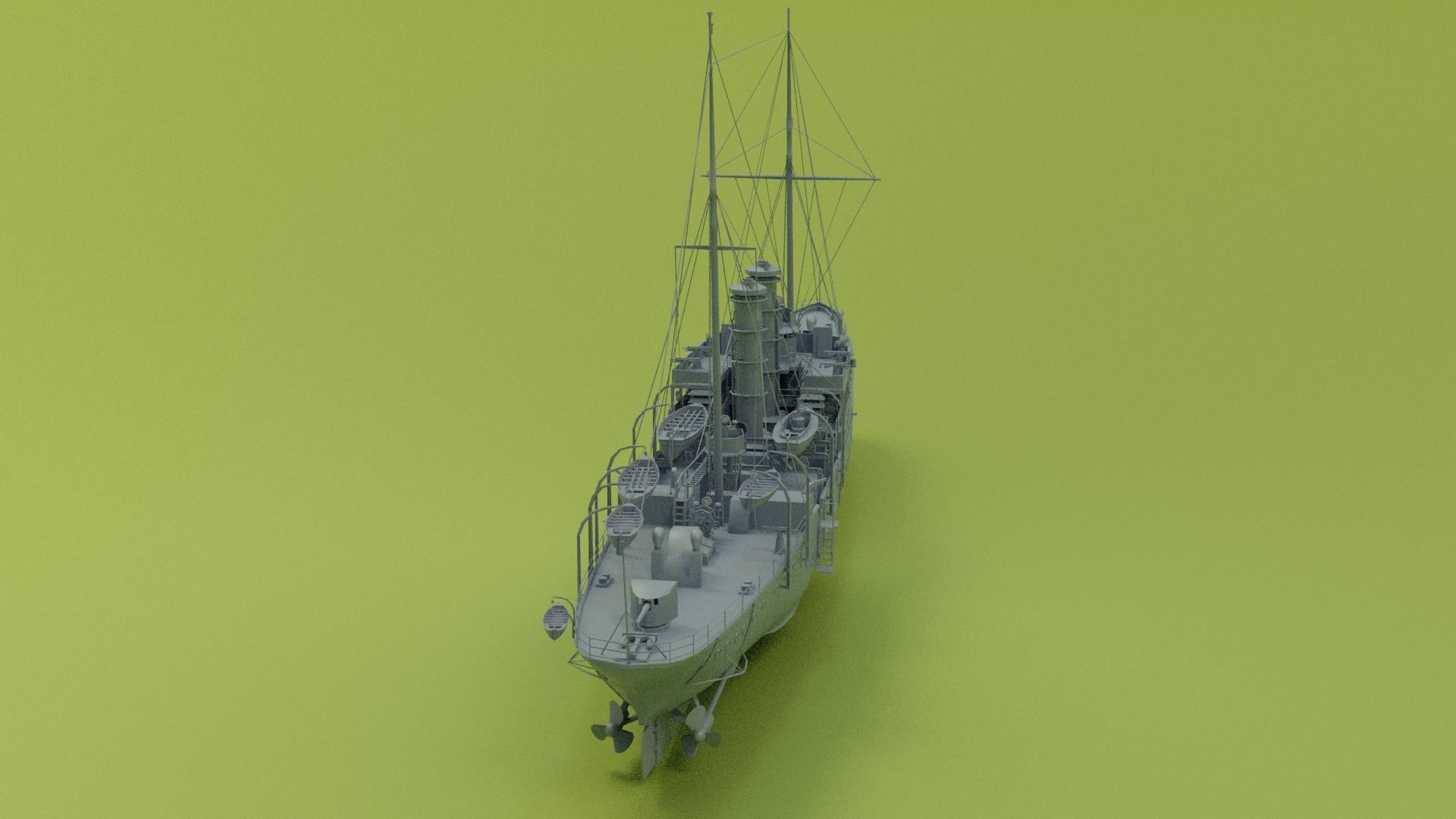 Gunboat SMS Panther Low-poly 3D model_5