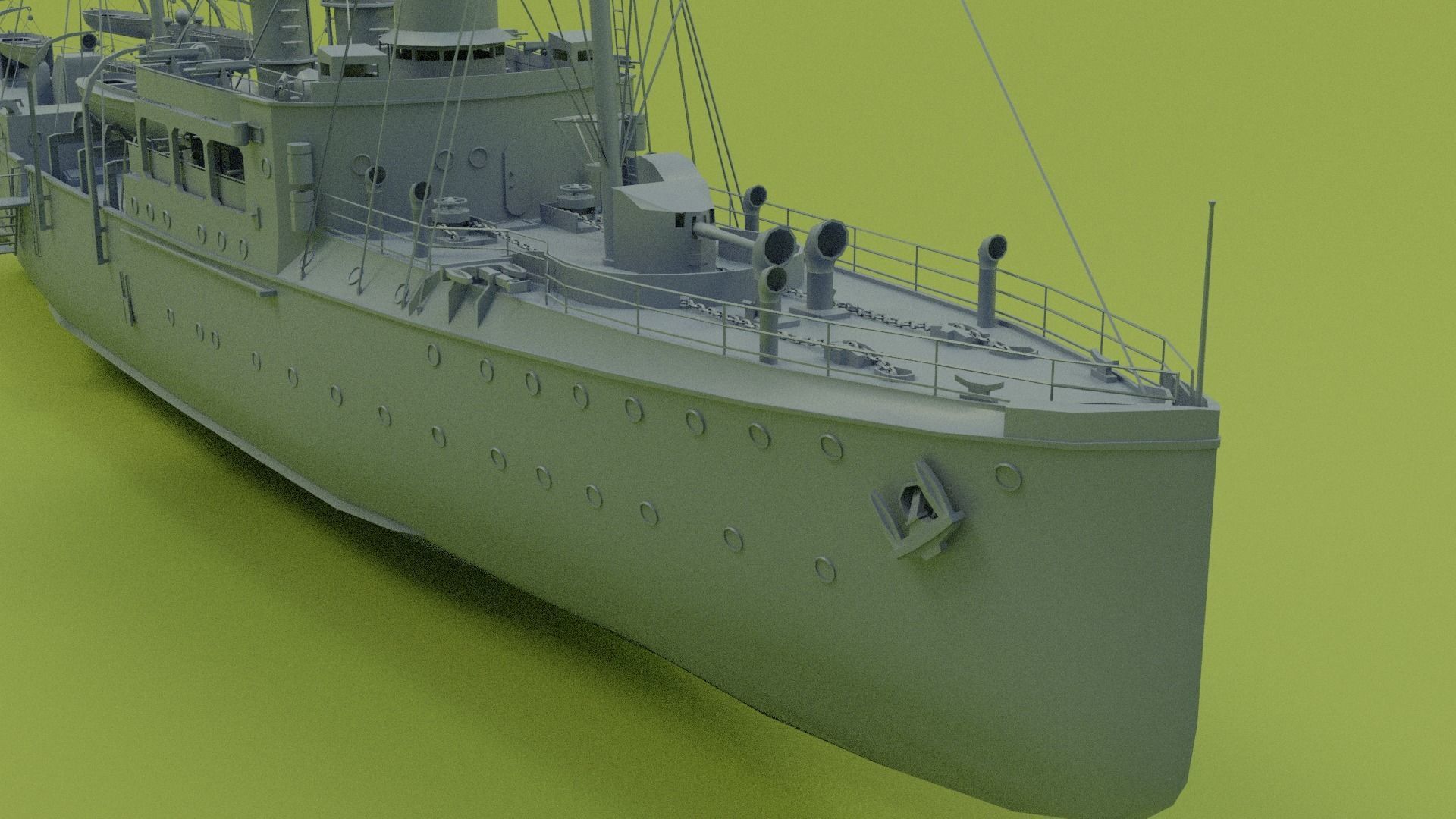 Gunboat SMS Panther Low-poly 3D model_13