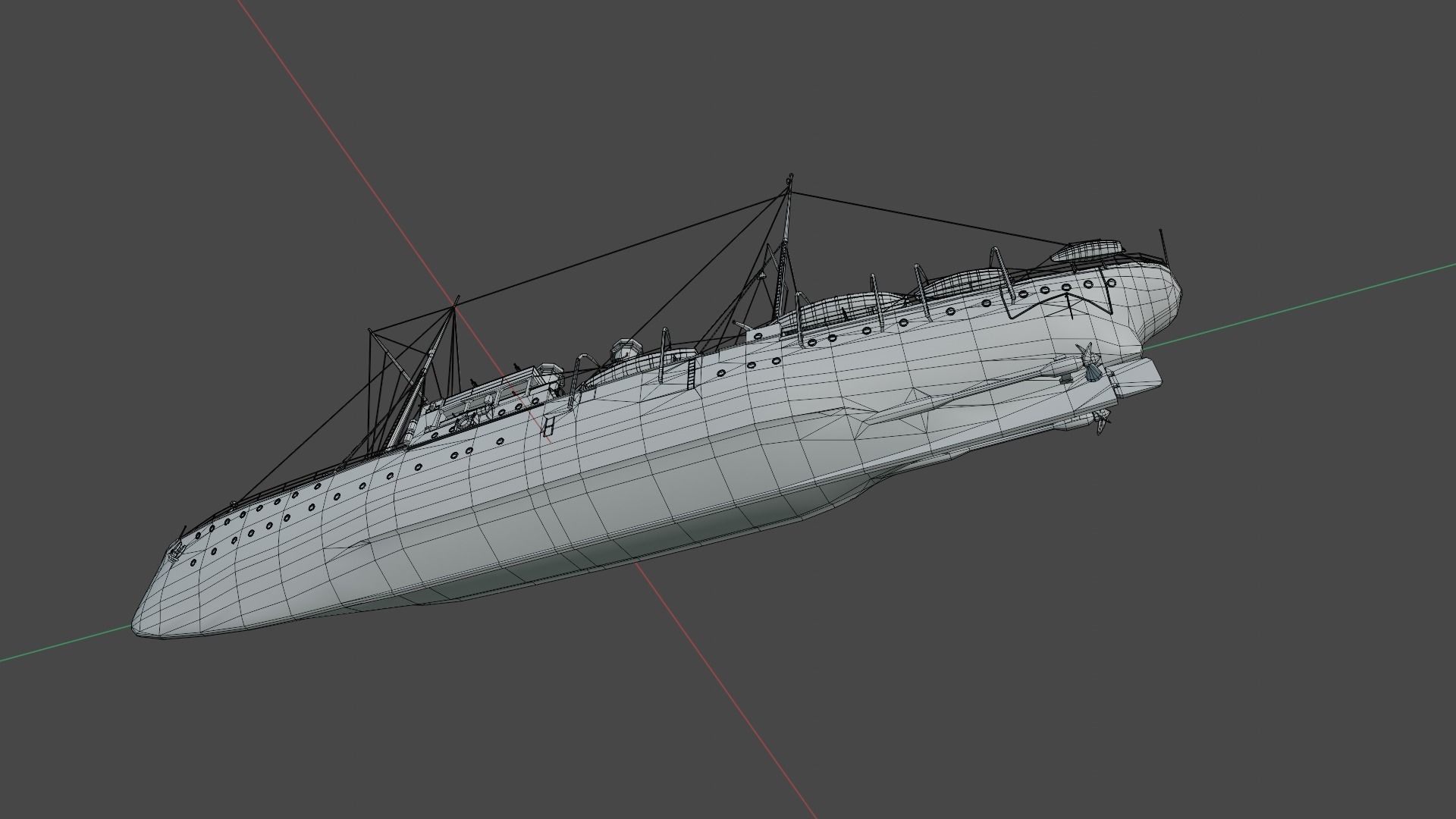 Gunboat SMS Panther Low-poly 3D model_20