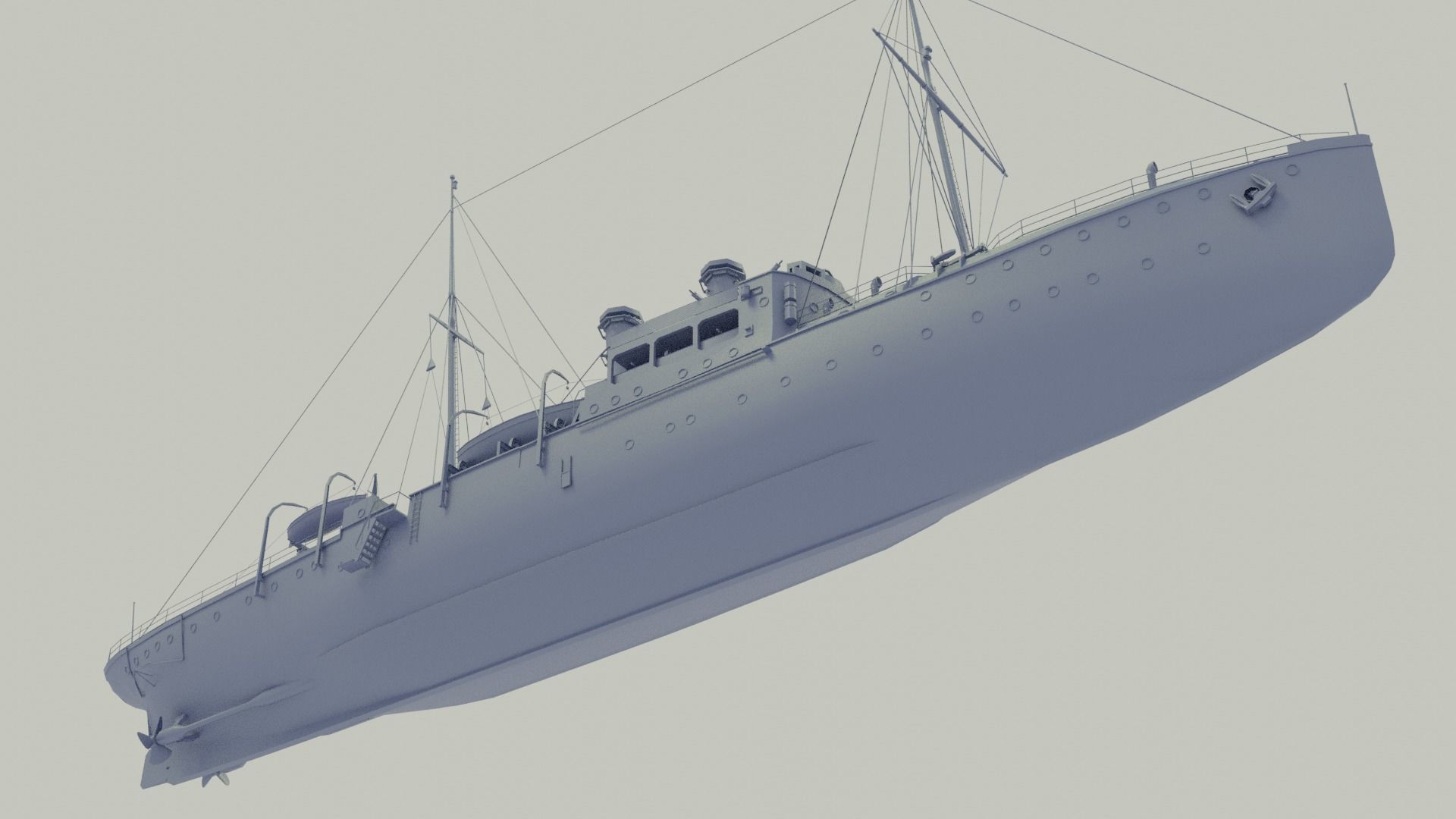 Gunboat SMS Panther Low-poly 3D model_12