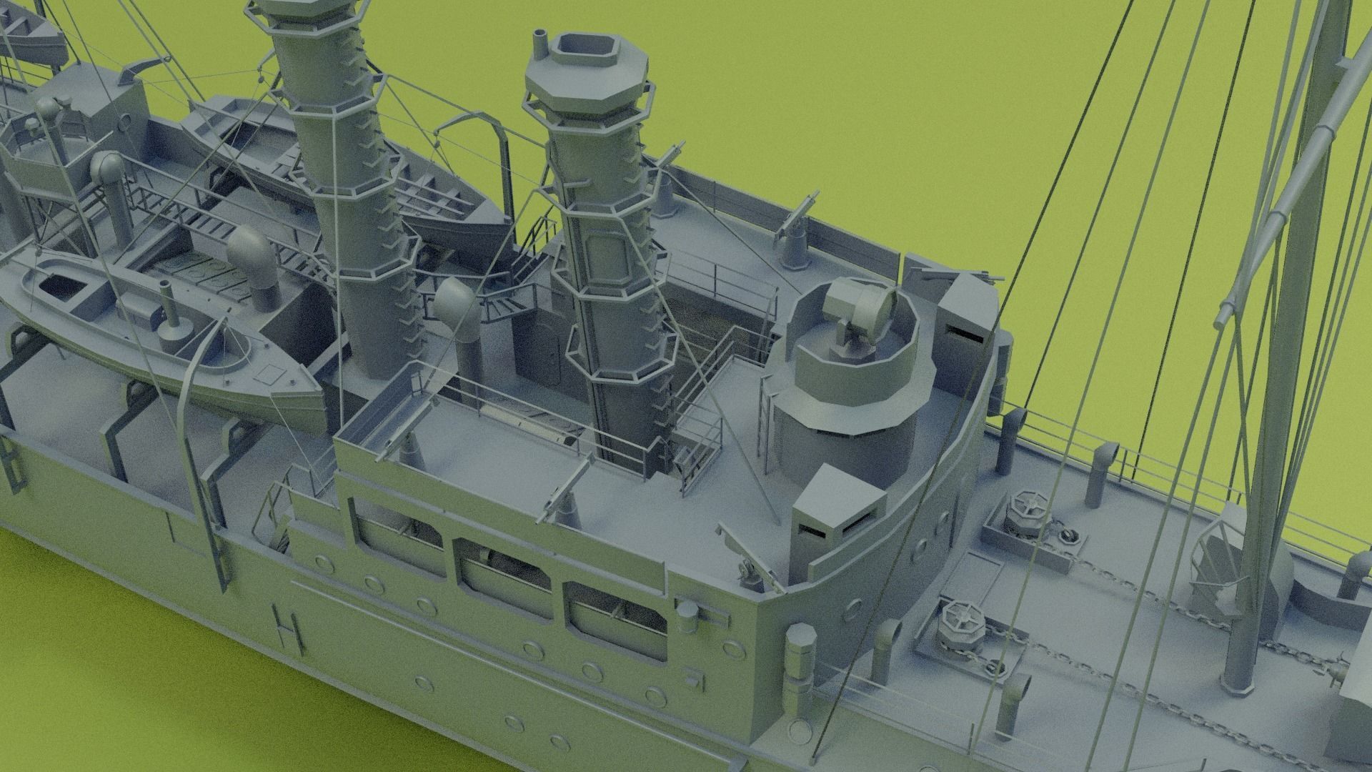 Gunboat SMS Panther Low-poly 3D model_14