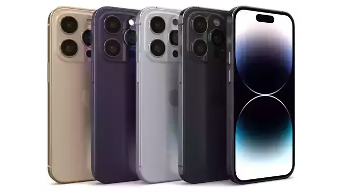 Apple iPhone 14 Pro All Color Low-poly 3D model