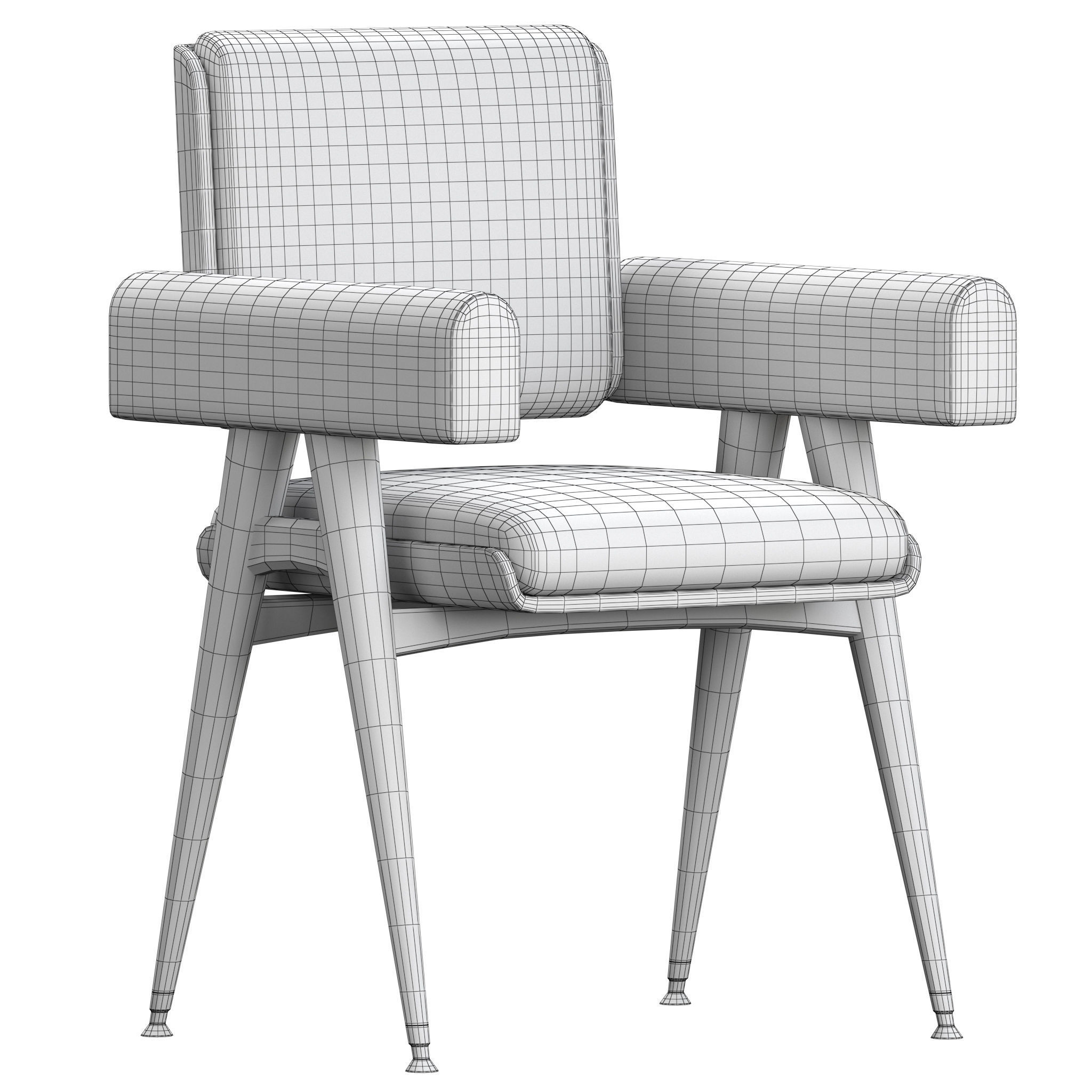 Grayson teal chair with legs 3D model_2