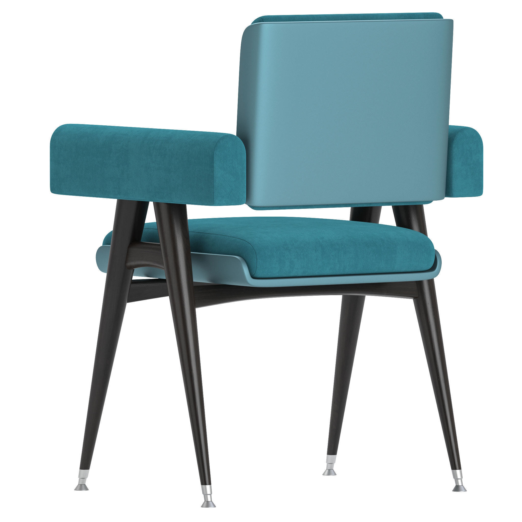 Grayson teal chair with legs 3D model_1