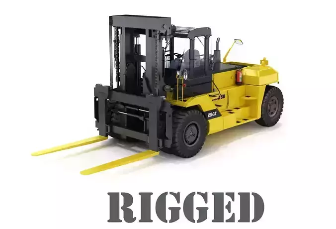 Forklift Komatsu GX20 Rigged 3D model