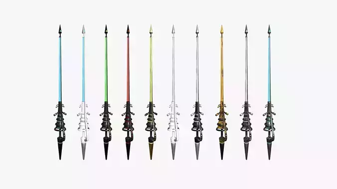 10 SciFi War Lances A Collection - Sci Fi Weapon Design 