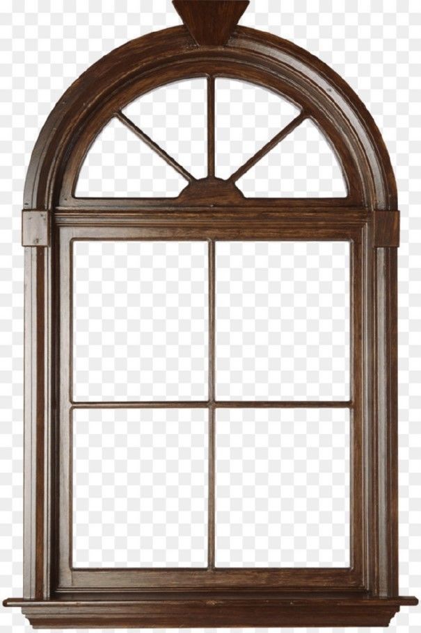 Arched window Low-poly 3D model_4