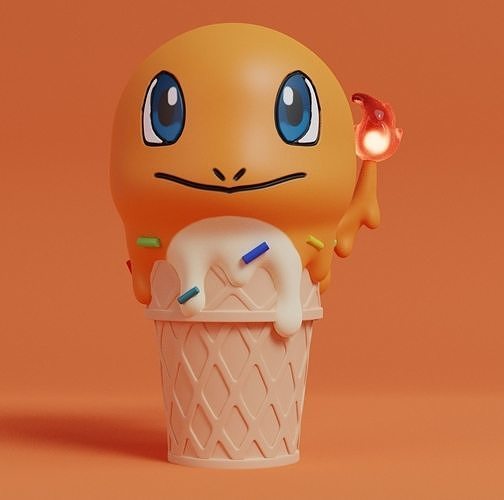 Pokemon - Charmander Ice Cream Free 3D print model