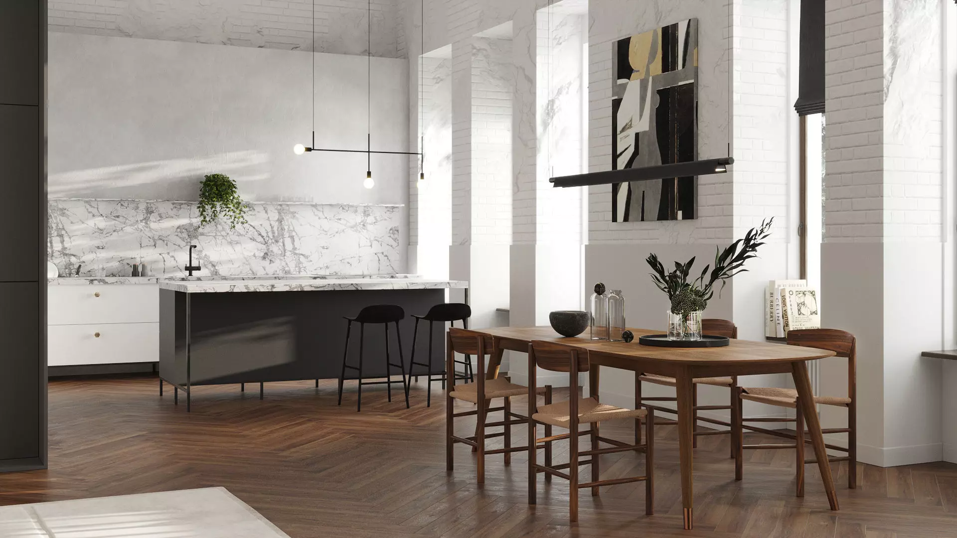 Modern residential interior 02 3D model_0