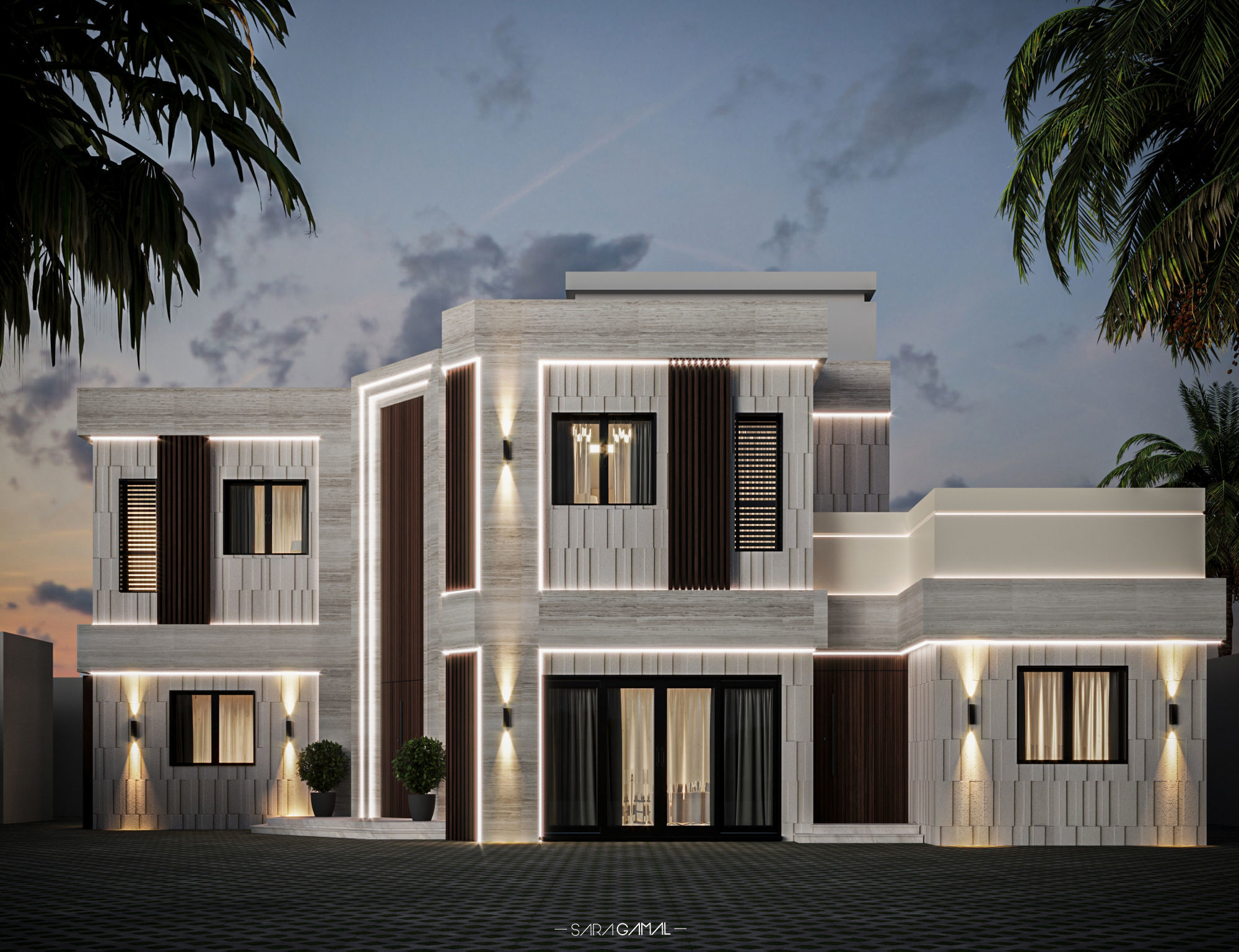 02 Modern Villa 3D model_5