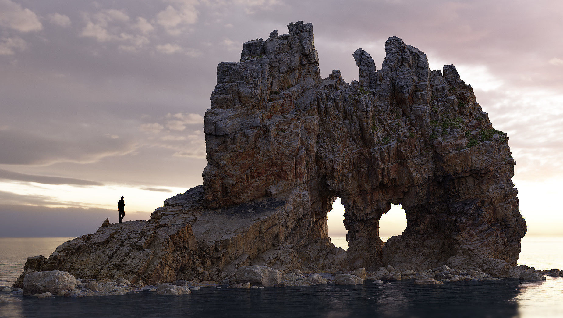 Atlantic Ocean Cliffs Coast Line Scan PBR 3D Model Collection_12