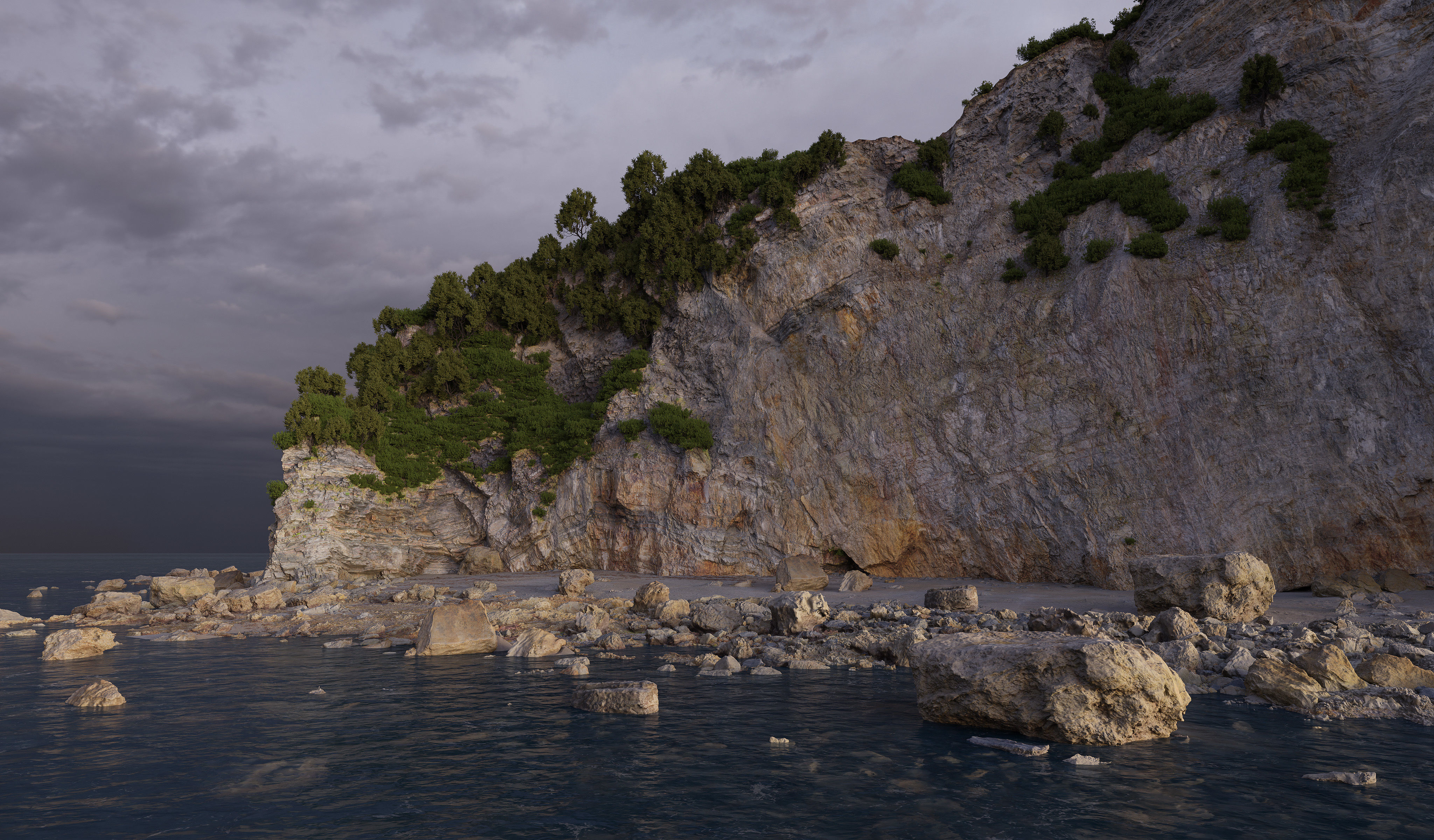 Atlantic Ocean Cliffs Coast Line Scan PBR 3D Model Collection_24