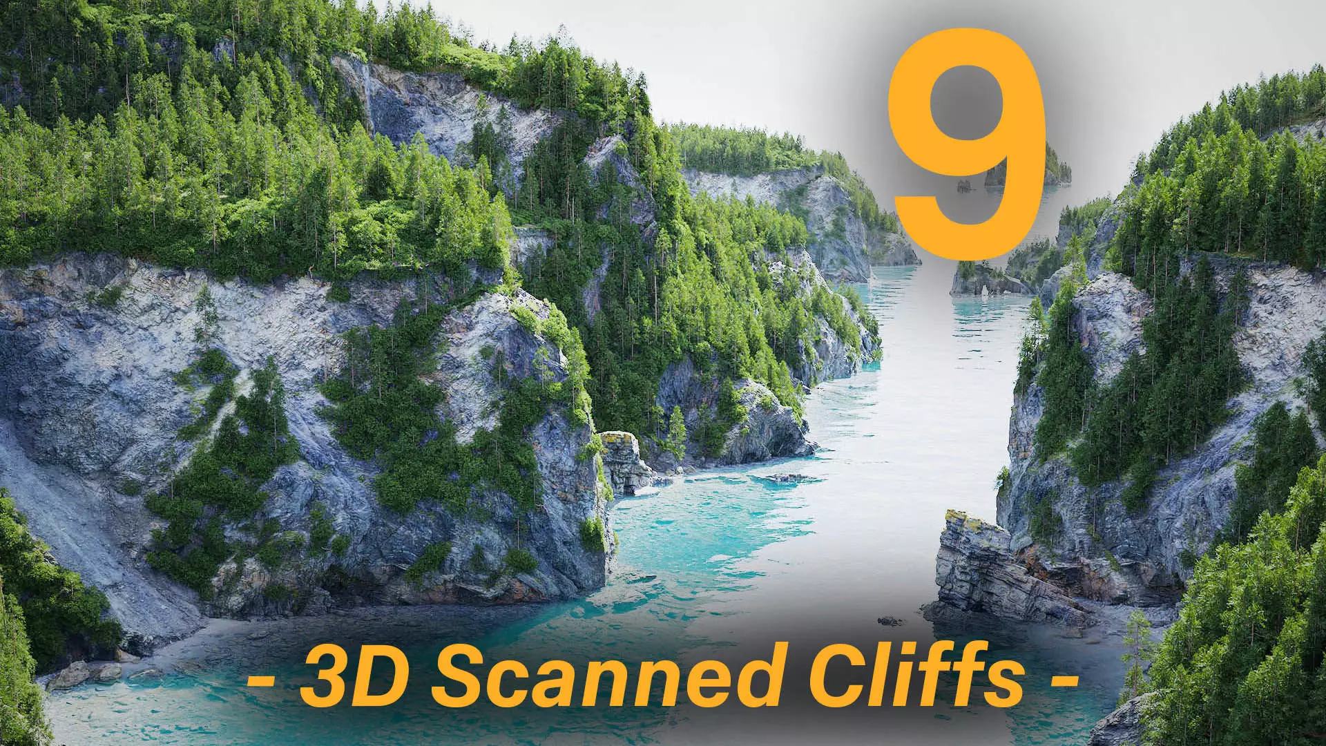 Atlantic Ocean Cliffs Coast Line Scan PBR 3D Model Collection_0