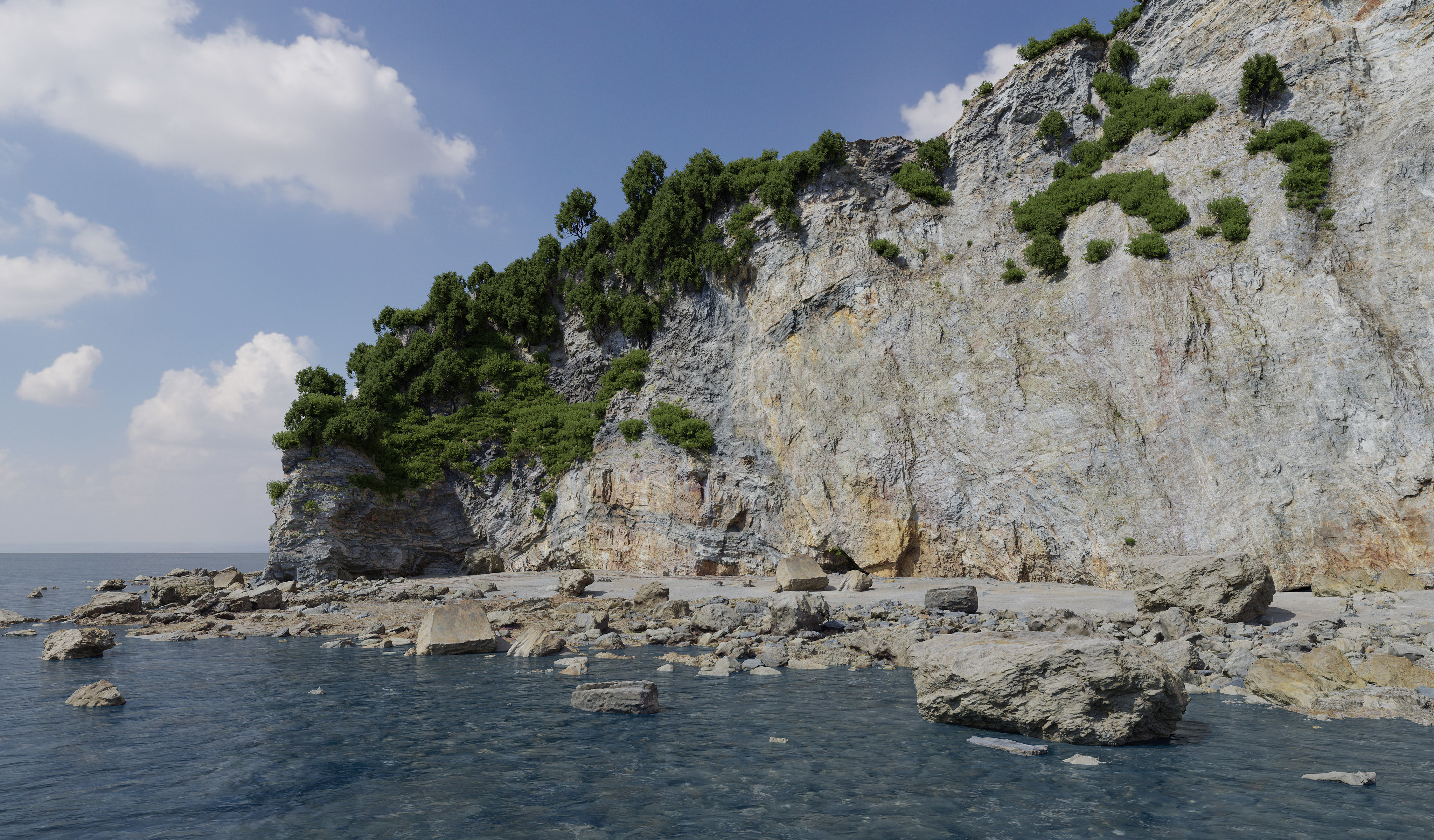 Atlantic Ocean Cliffs Coast Line Scan PBR 3D Model Collection_5