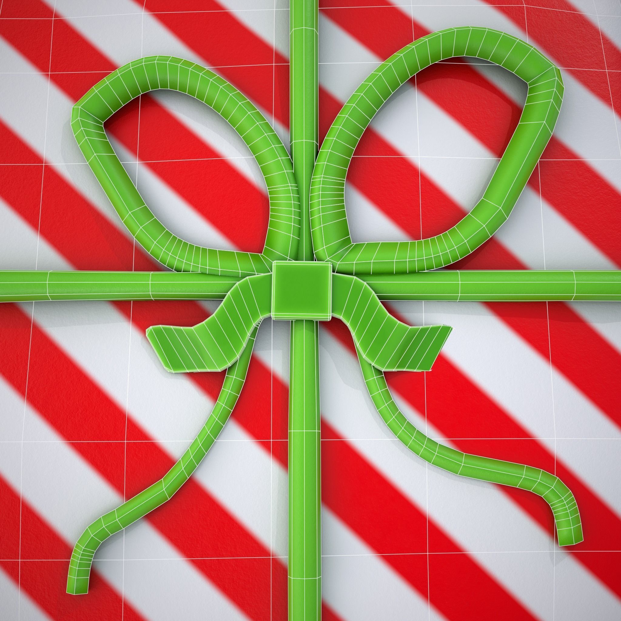Square Present Christmas Cookie Low-poly 3D model_8
