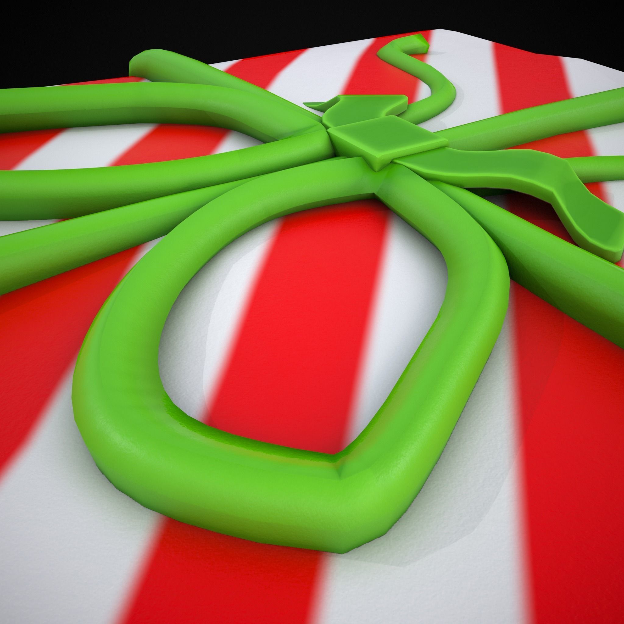 Square Present Christmas Cookie Low-poly 3D model_9