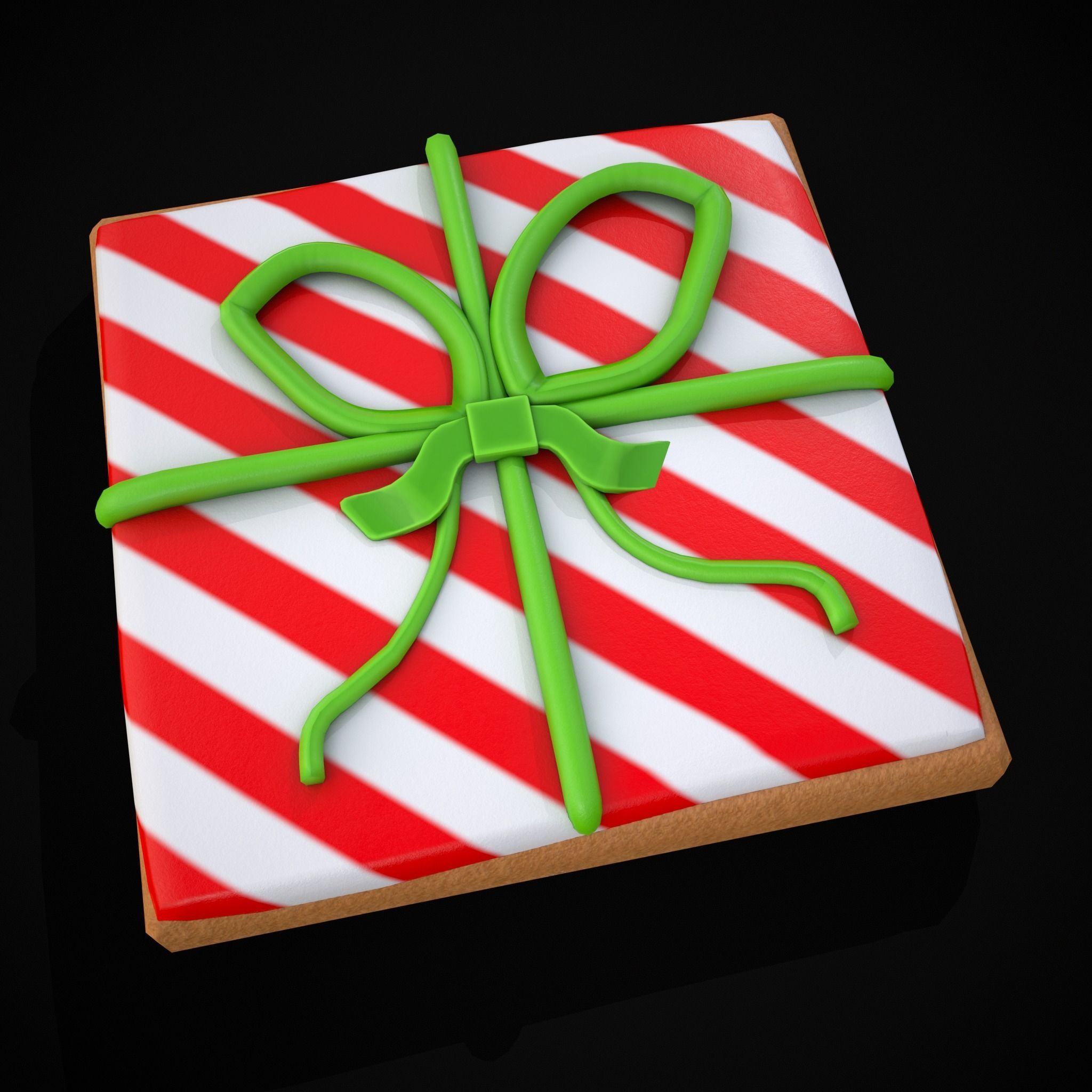 Square Present Christmas Cookie Low-poly 3D model_23