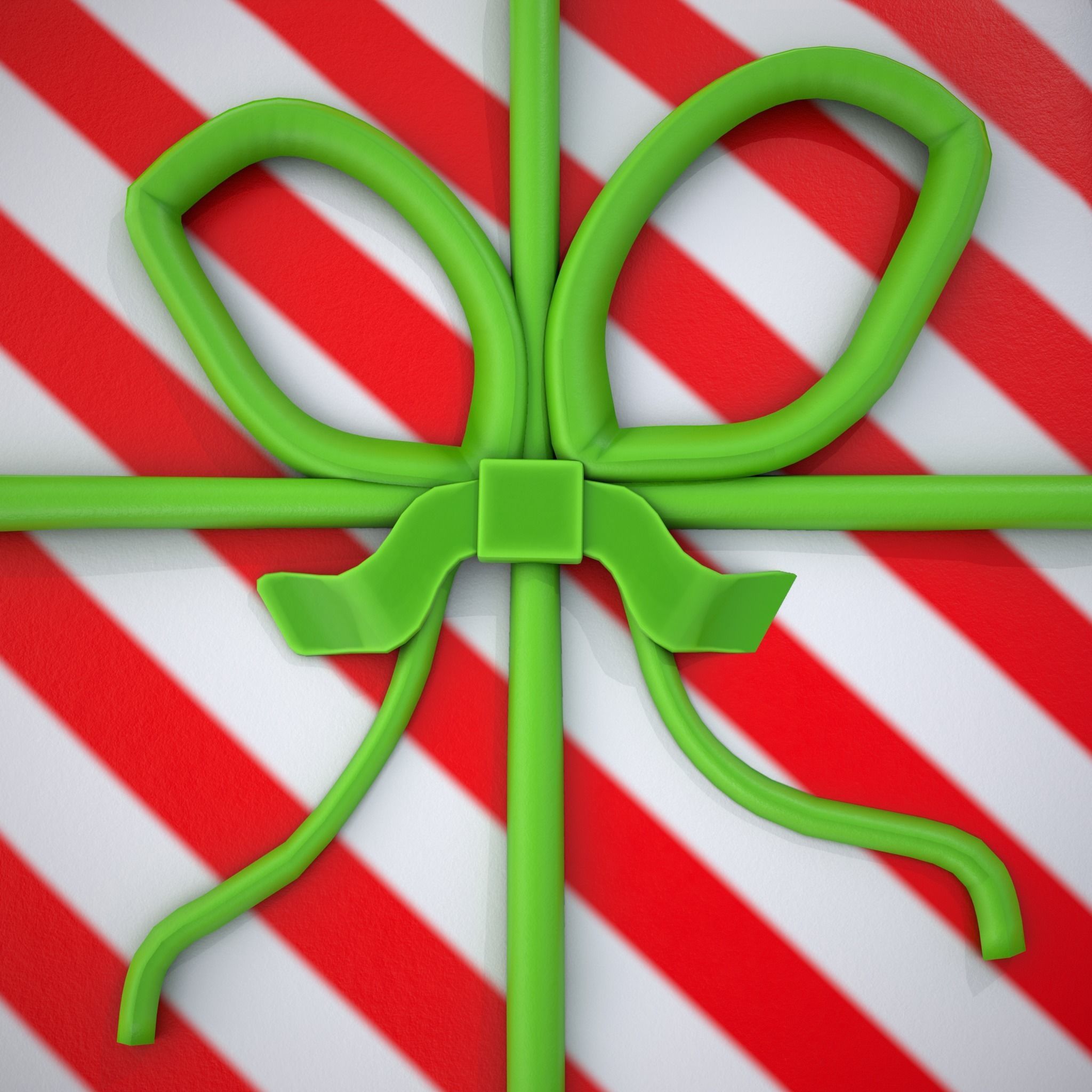 Square Present Christmas Cookie Low-poly 3D model_7