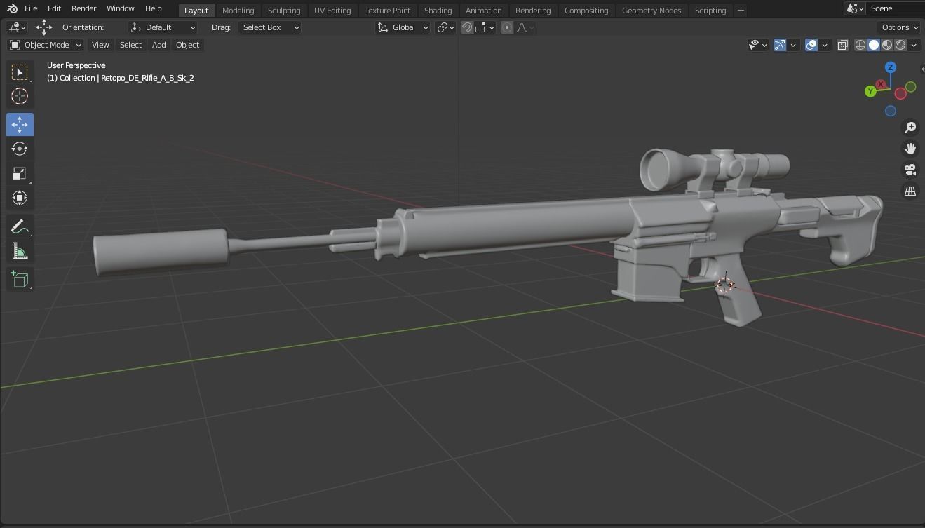  Fantasy Sci Fi Gun For Your Games Free low-poly 3D model_8