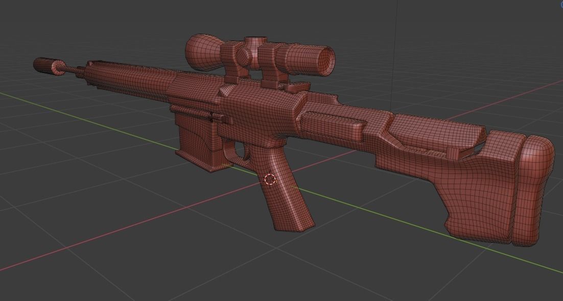  Fantasy Sci Fi Gun For Your Games Free low-poly 3D model_5
