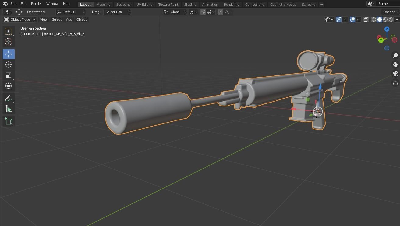  Fantasy Sci Fi Gun For Your Games Free low-poly 3D model_12