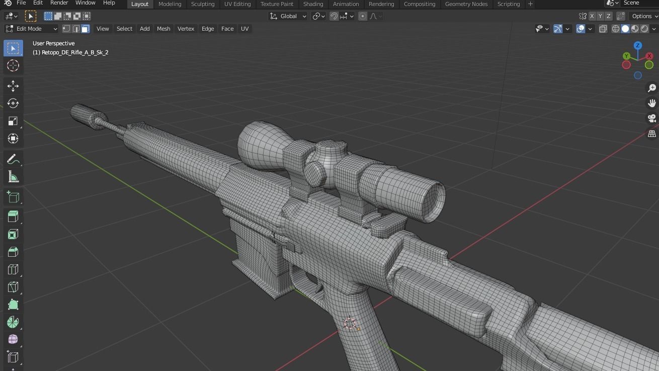 Fantasy Sci Fi Gun For Your Games Free low-poly 3D model_13