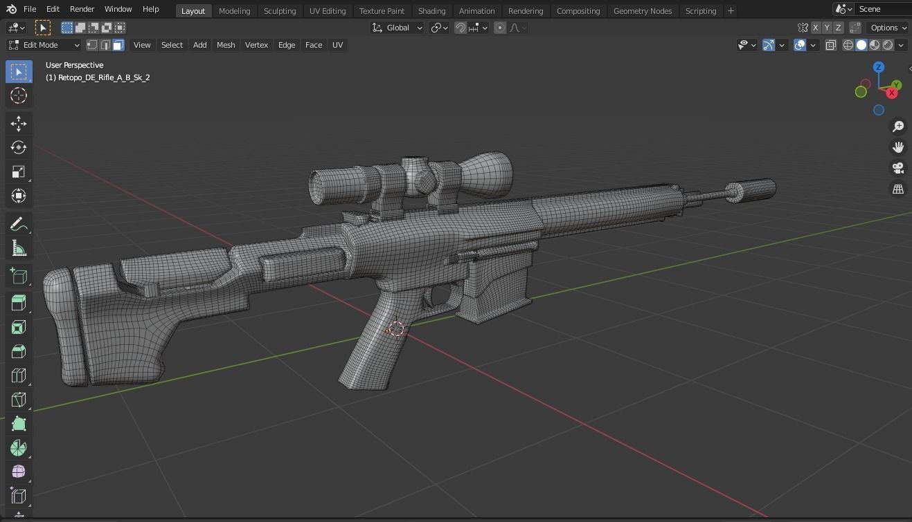  Fantasy Sci Fi Gun For Your Games Free low-poly 3D model_7