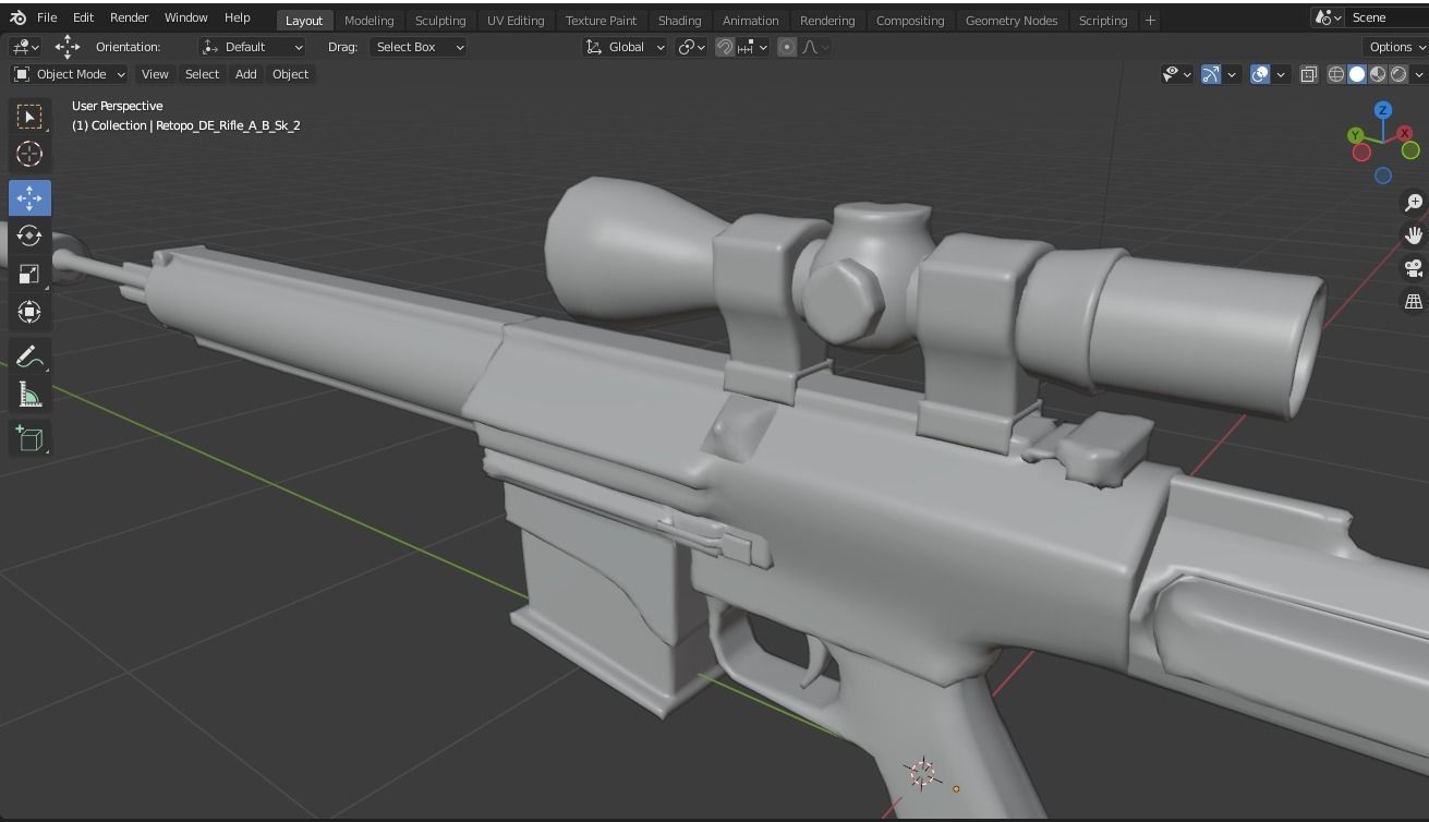  Fantasy Sci Fi Gun For Your Games Free low-poly 3D model_2