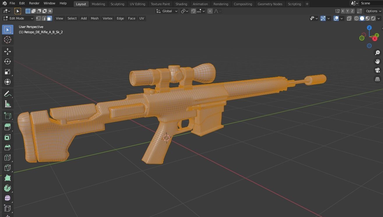  Fantasy Sci Fi Gun For Your Games Free low-poly 3D model_4