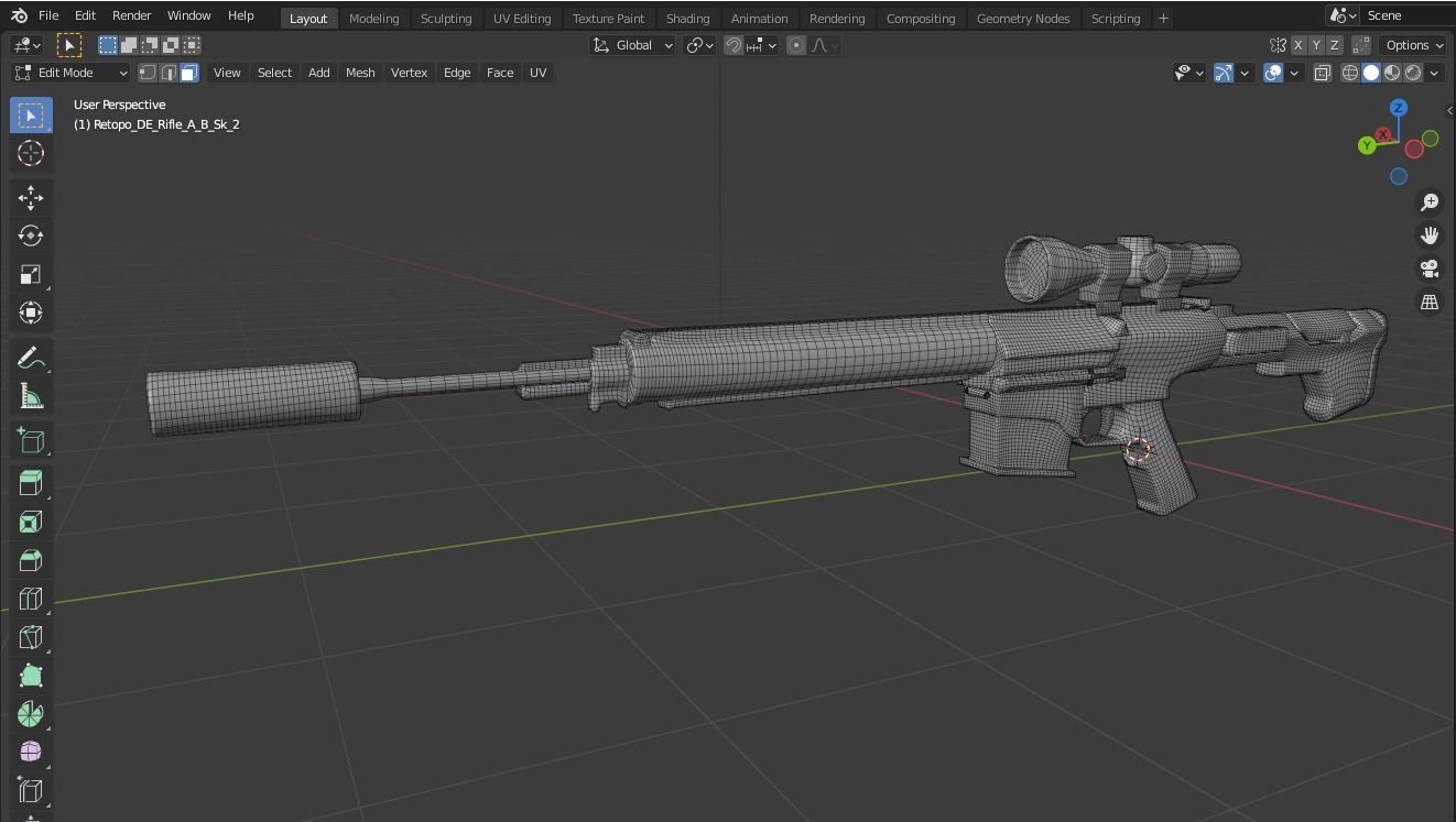  Fantasy Sci Fi Gun For Your Games Free low-poly 3D model_9