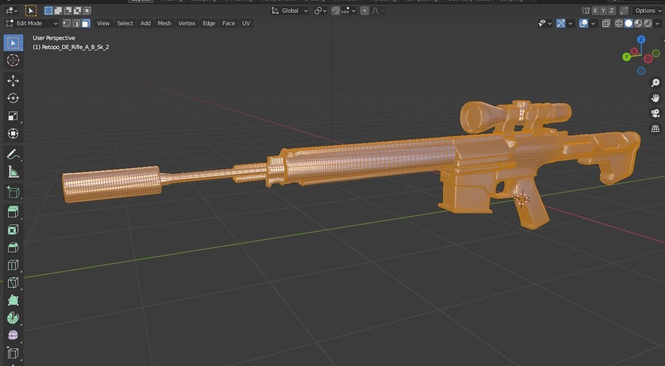  Fantasy Sci Fi Gun For Your Games Free low-poly 3D model_6