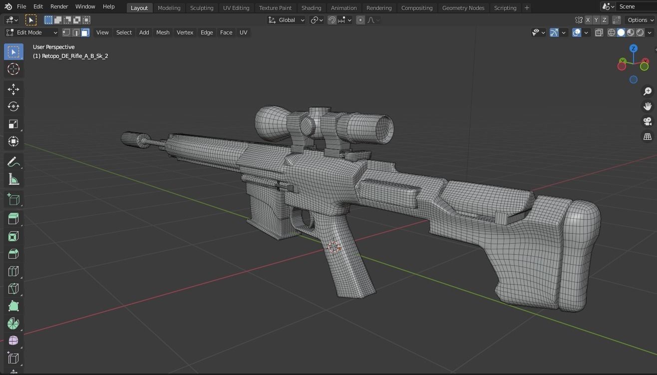  Fantasy Sci Fi Gun For Your Games Free low-poly 3D model_11