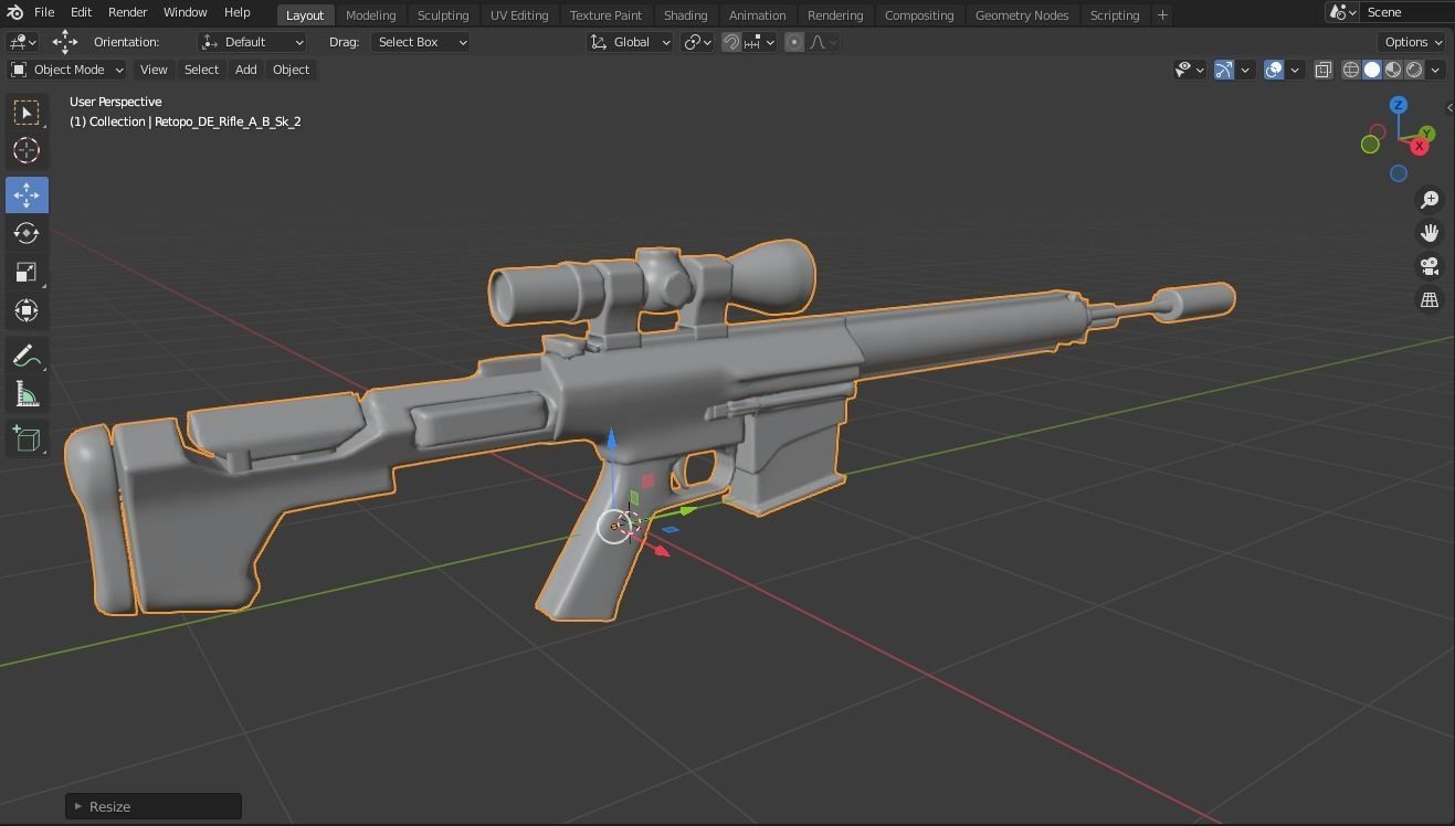  Fantasy Sci Fi Gun For Your Games Free low-poly 3D model_1