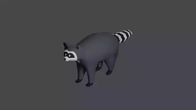 Low poly raccoon Free low-poly 3D model