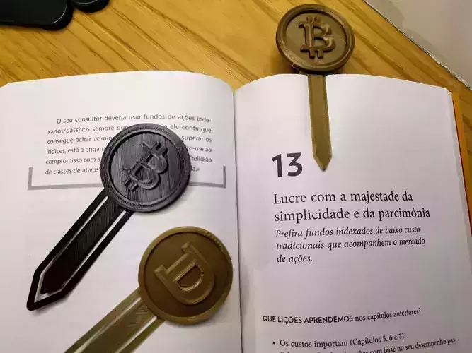 Dogecoin and Bitcoin Bookmark for all Books 3D print model