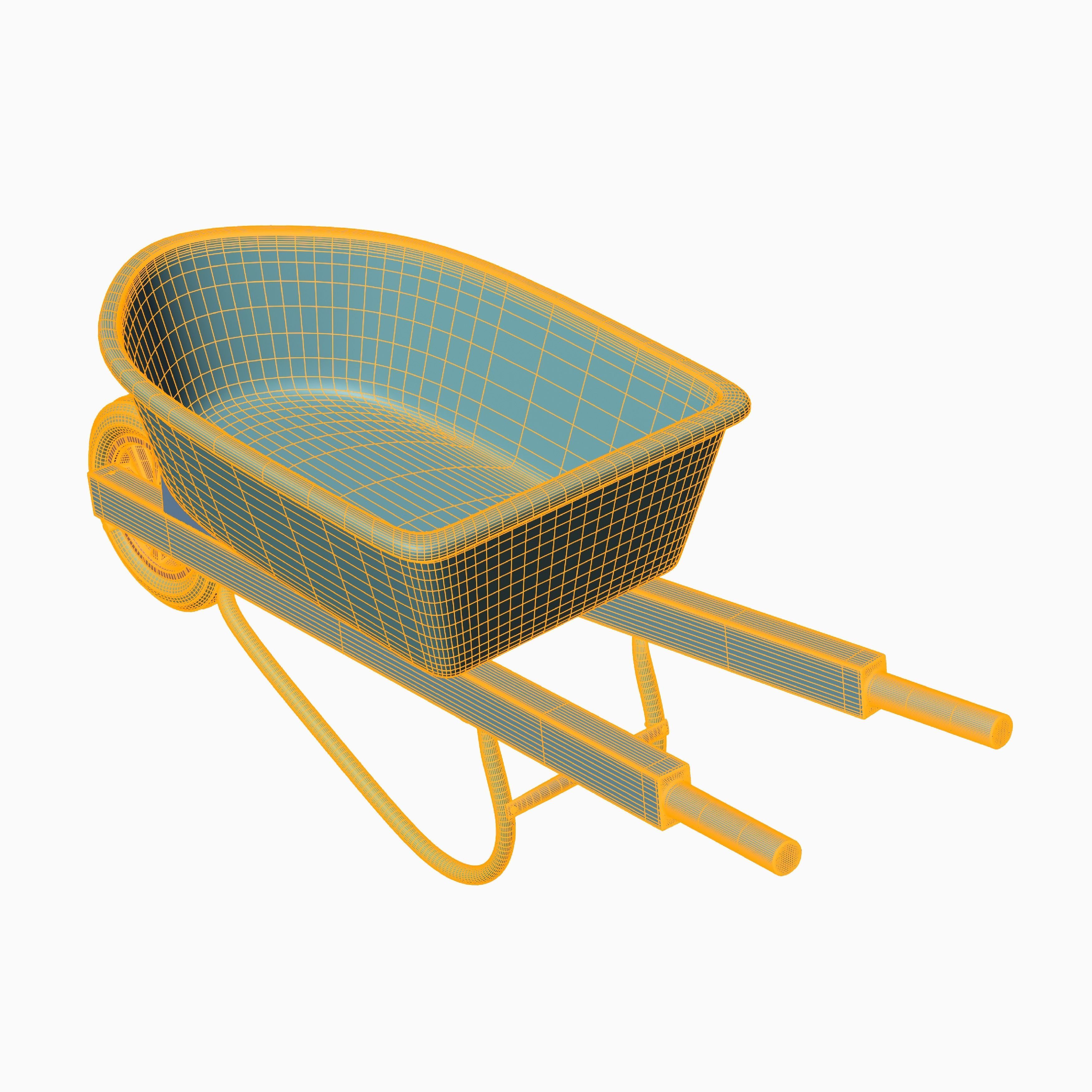 Wheel Barrow Black 3D model_7