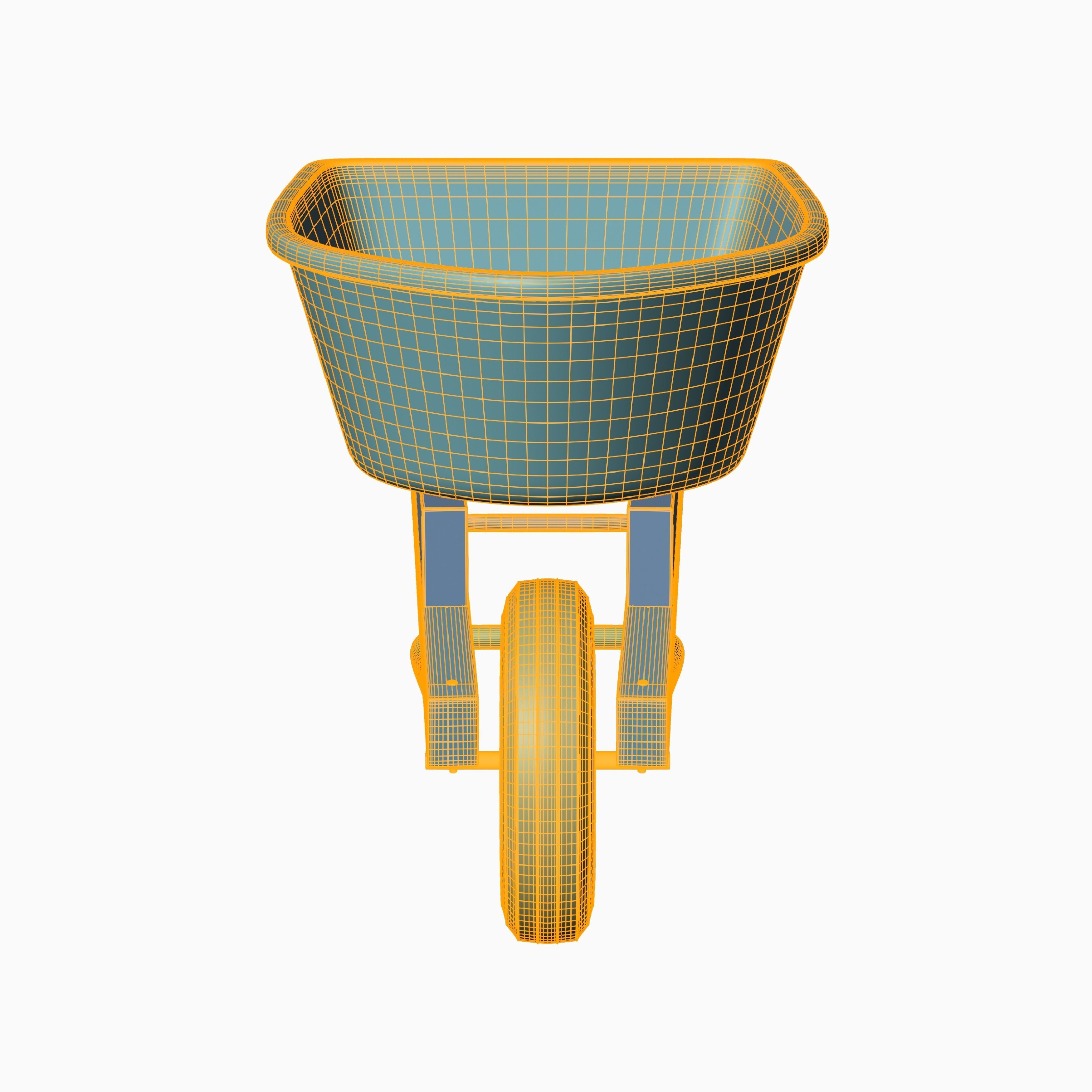 Wheel Barrow Black 3D model_8