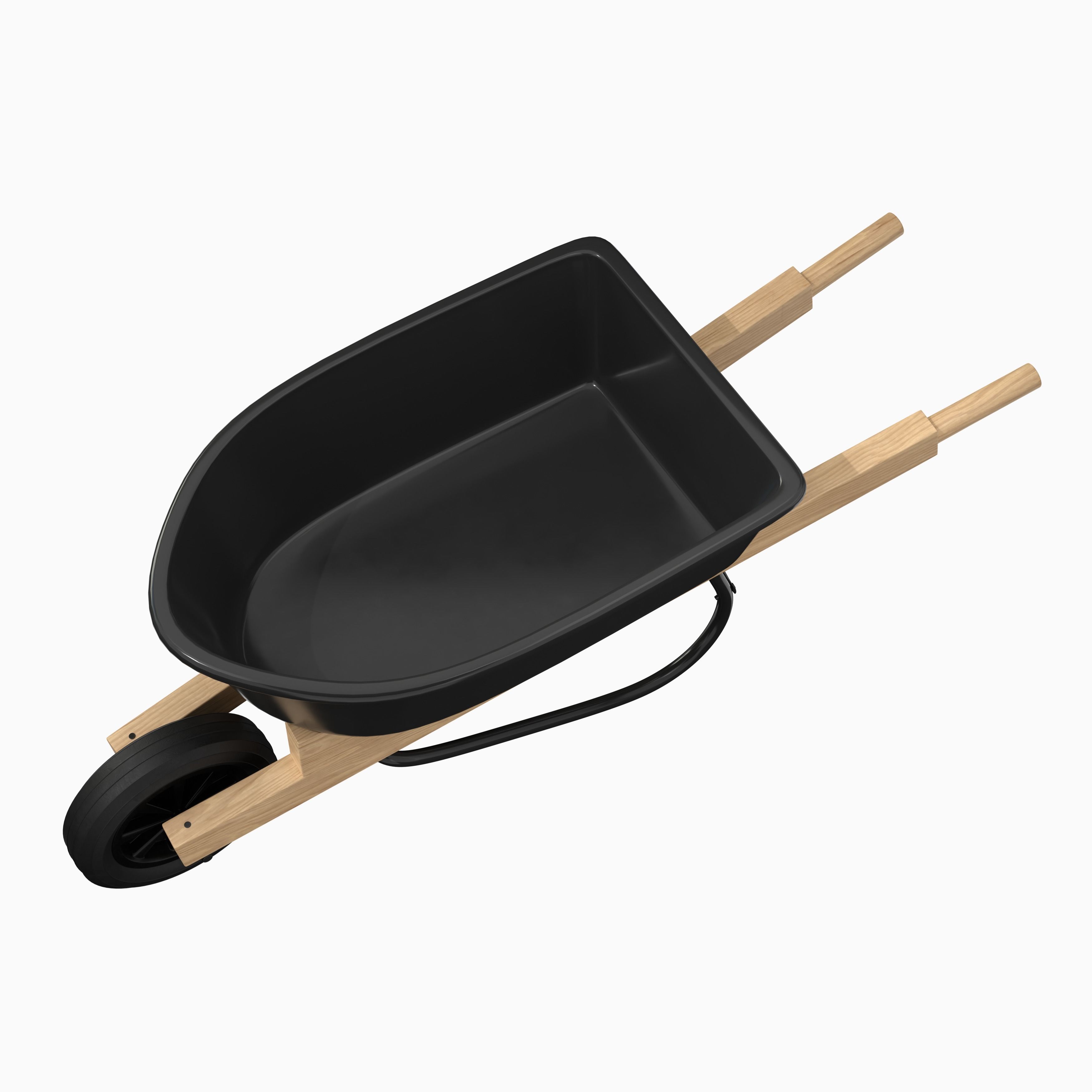 Wheel Barrow Black 3D model_3