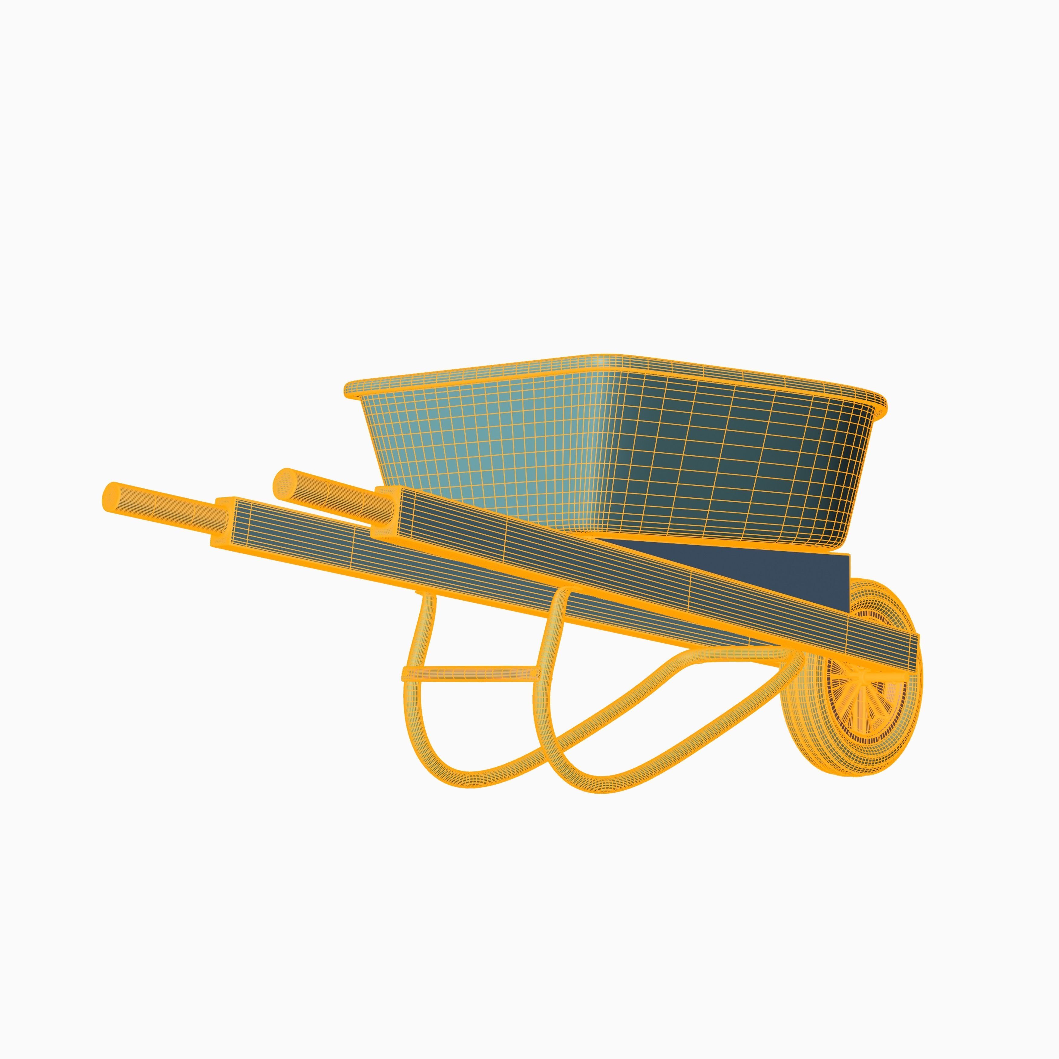 Wheel Barrow Black 3D model_6