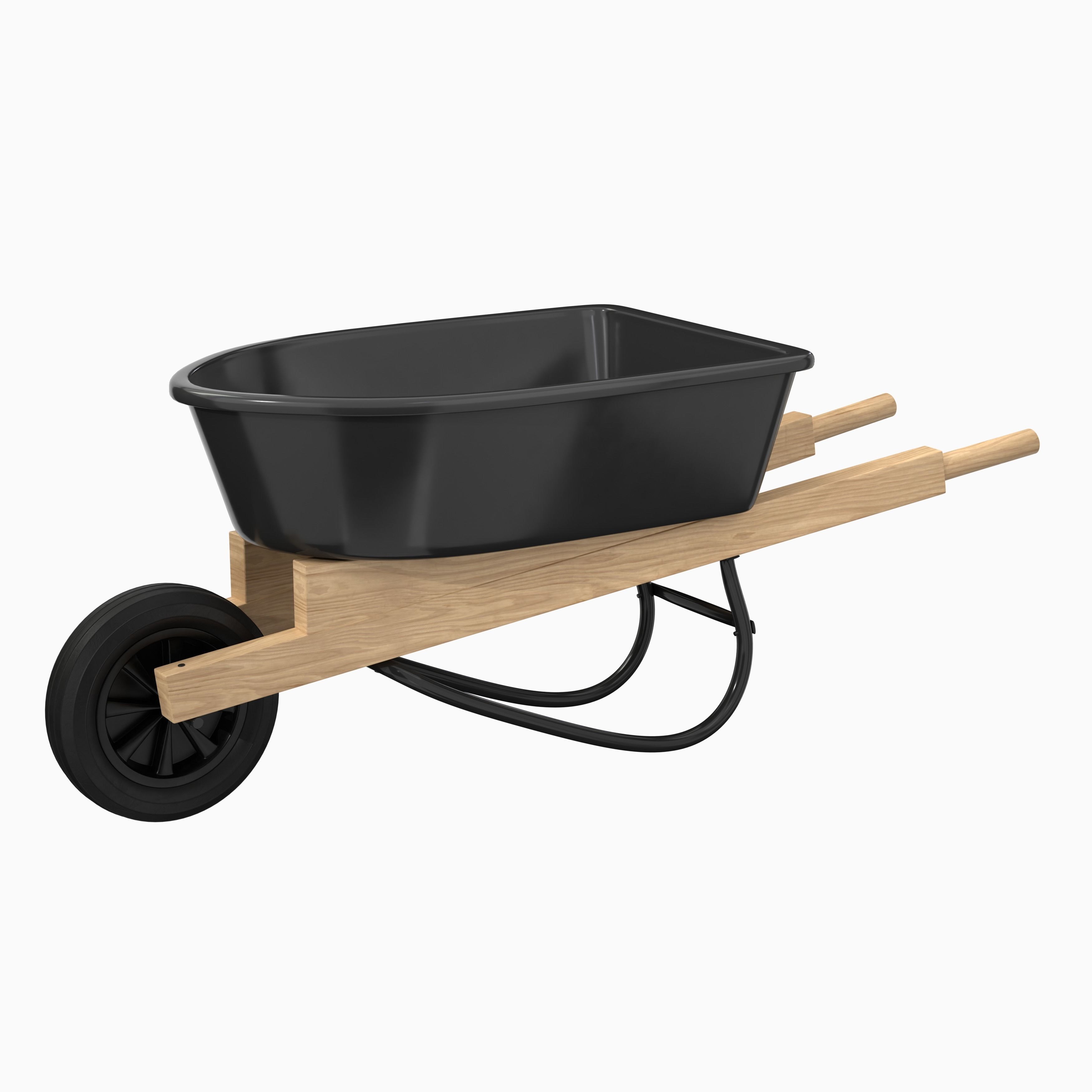 Wheel Barrow Black 3D model_1